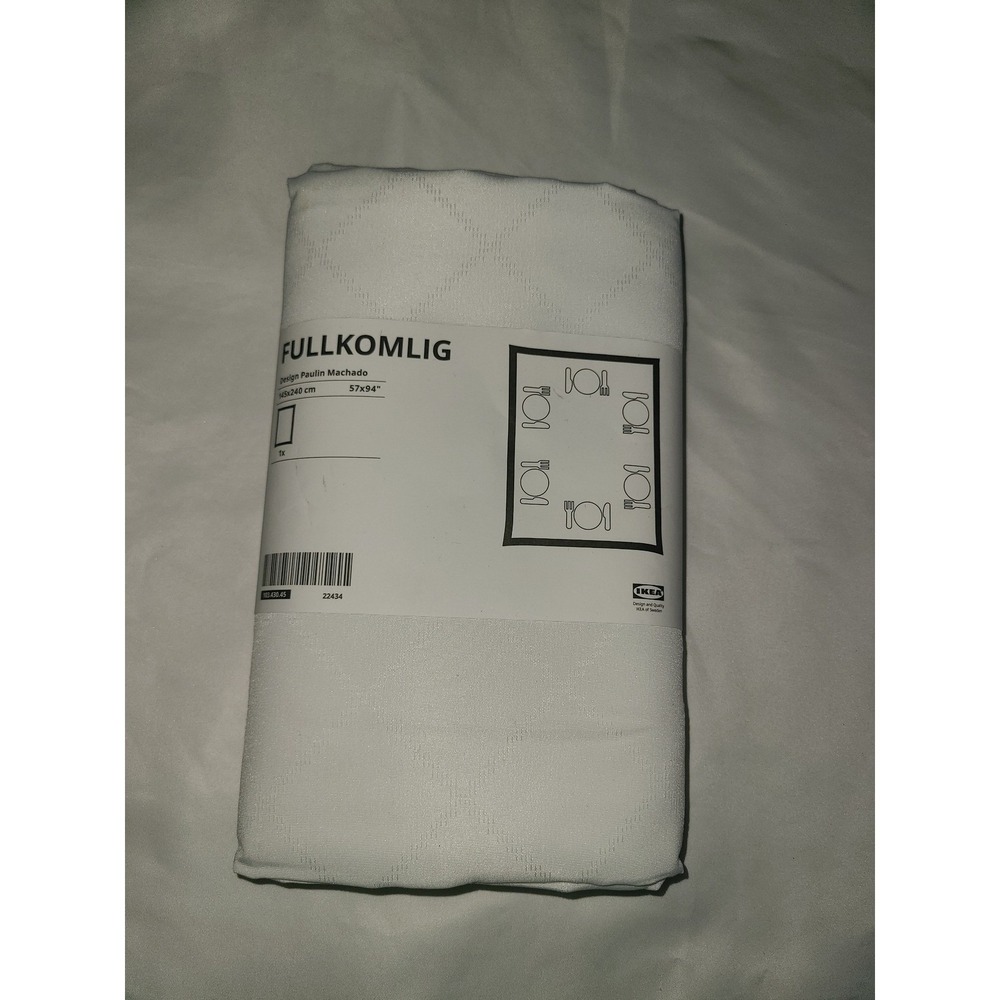 IKEA FULLKOMLIG Tablecloth White Diamond Pattern 57x94 Rectangular 103.430.45